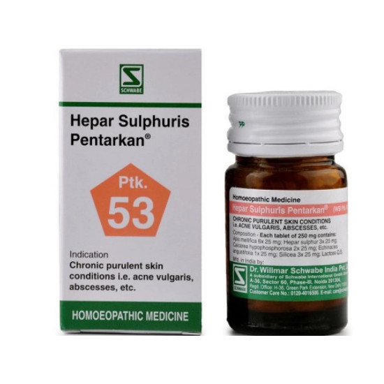 Dr. Willmar Schwabe India Hepar Sulphuris Pentarkan Tab (Ptk53) - Homeopathic Remedy