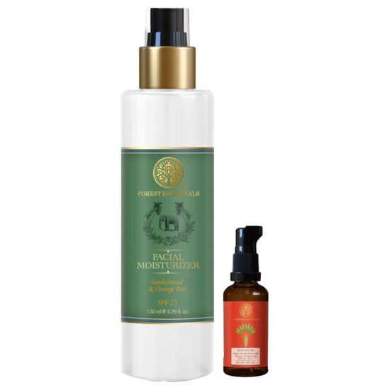 Forest Essentials Hydrating Facial Moisturiser & Sun Fluid Combo - Natural Skincare Protection
