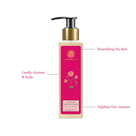Forest Essentials Silkening Shower Wash Combo - Indian Rose & Mashobra Honey Forest Essentials Silkening Shower Wash Combo - Indian Rose & Mashobra Honey