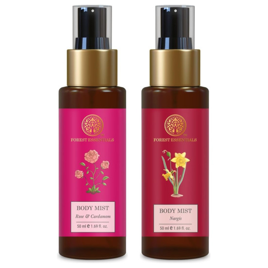 Forest Essentials Travel Size Body Mist Combo - Luxurious Floral & Oriental Fragrance