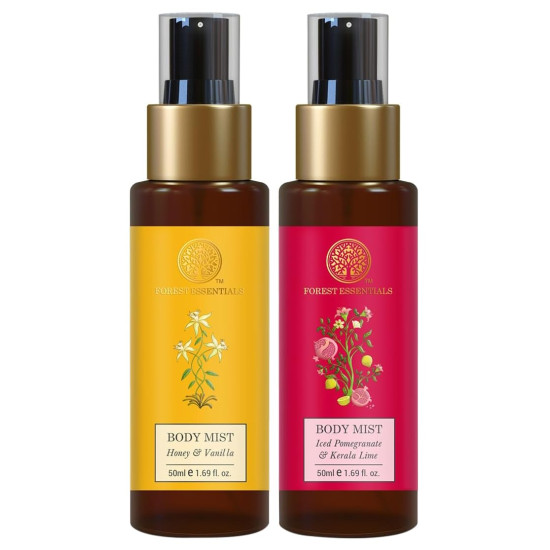 Forest Essentials Travel Size Body Mist Combo - Luxury Citrus & Floral Fragrances