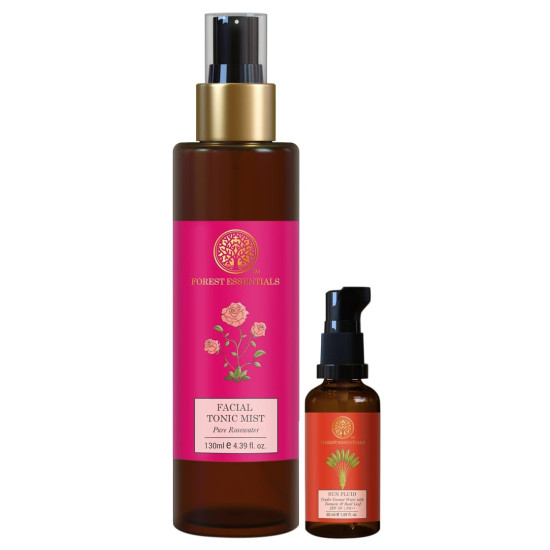 Forest Essentials SUN FLUID Combo - Tender Coconut Water & Pure Rosewater