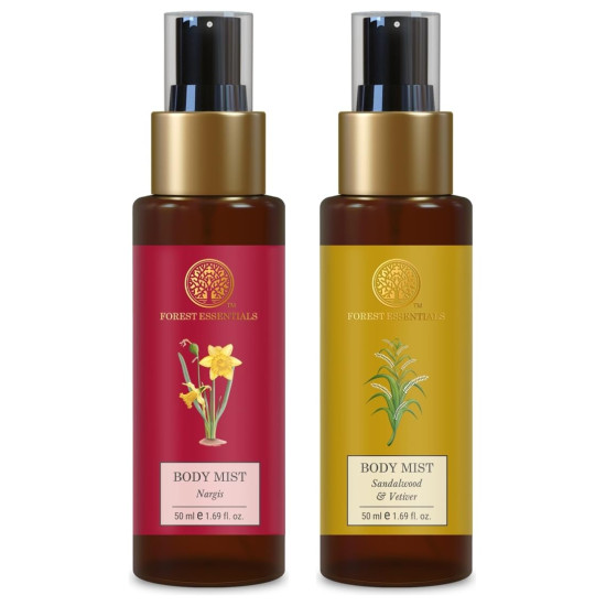Forest Essentials Travel Size Body Mist Combo - Earthy & Woody Fragrance