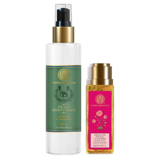 Forest Essentials Hydrating Facial Moisturiser & Cleanser Combo - Radiant Skin Solution