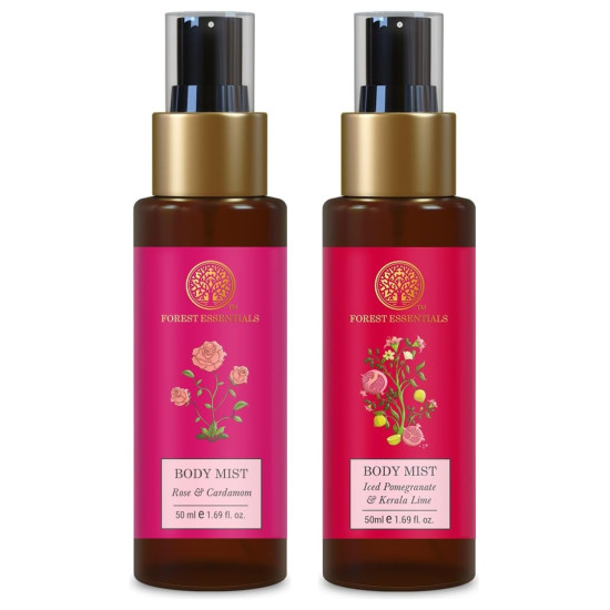 Forest Essentials Travel Size Body Mist Combo - Luxury Citrus & Floral Fragrance