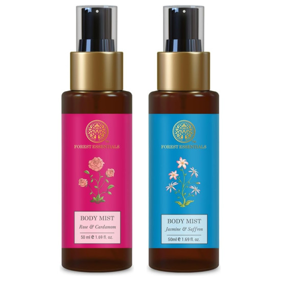 Forest Essentials Travel Size Body Mist Combo - Luxury Floral & Oriental Fragrance