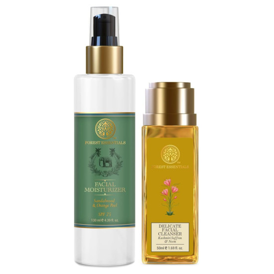 Forest Essentials Hydrating Facial Moisturiser & Cleanser Combo - Natural Skincare Essentials