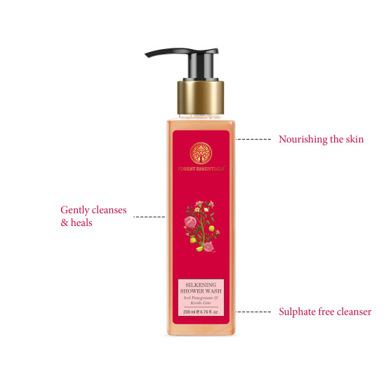 Forest Essentials Silkening Shower Wash Combo - Indian Rose & Pomegranate