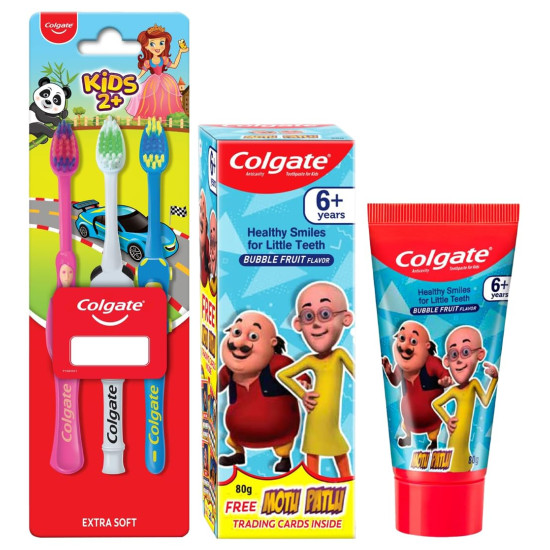 Colgate Kid's Motu Patlu Anticavity Toothpaste & Toothbrush Combo - Fun & Effective Oral Care Colgate Kid's Motu Patlu Anticavity Toothpaste & Toothbrush Combo - Fun & Effective Oral Care