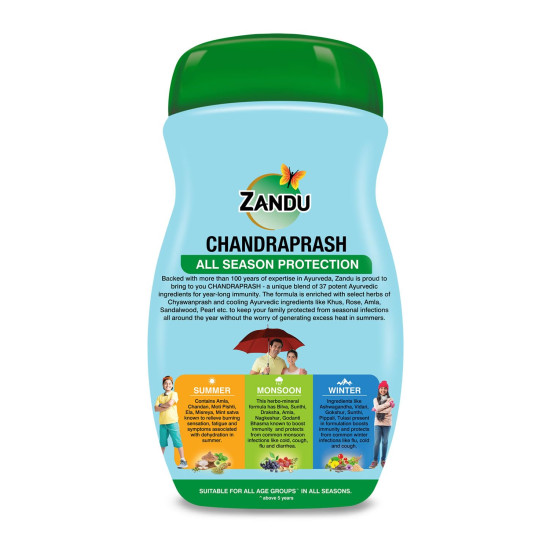 Zandu Chandraprash 900g | 2X Immunity Booster without Heat, All Season Protection Chyawanprash |Blend of 37 Ingredients | Made with Jaggery, No Added Refined Sugar
