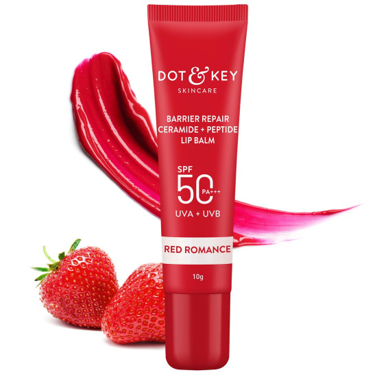 Dot & Key Ceramide & Peptide Barrier Repair Lip Balm - SPF 50, Red Romance