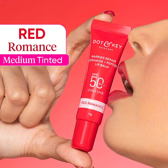 Dot & Key Ceramide & Peptide Barrier Repair Lip Balm - SPF 50, Red Romance