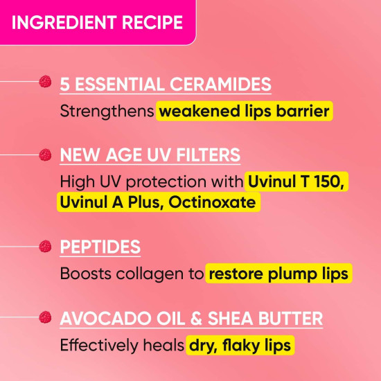 DOT & KEY Ceramide & Peptide Barrier Repair Lip Balm SPF 50 - Plush Pink