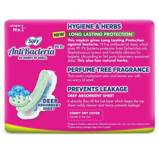 Sofy Women Anti Bacteria Extra Long Sanitary Pads, X-Large, Pack Of 14