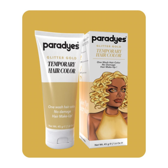 Paradyes Glitter Gold Temporary Hair Color - No Bleach, Delightful Fragrance