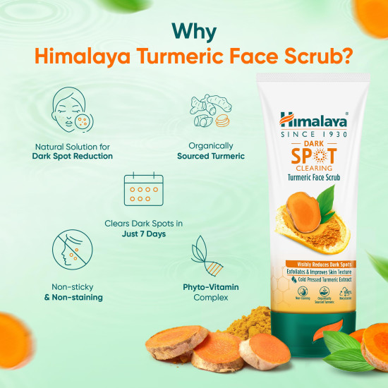 Himalaya Dark Spot Clearing Turmeric Face Scrub - Organically Sourced Turmeric