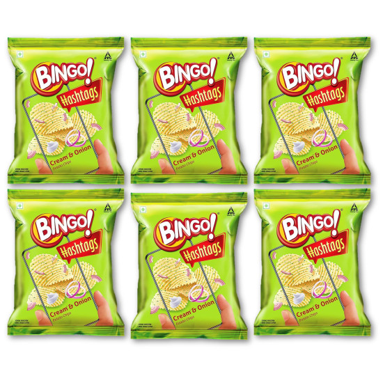 Bingo Hashtags Cream & Onion Potato Chips - Irresistible Taste