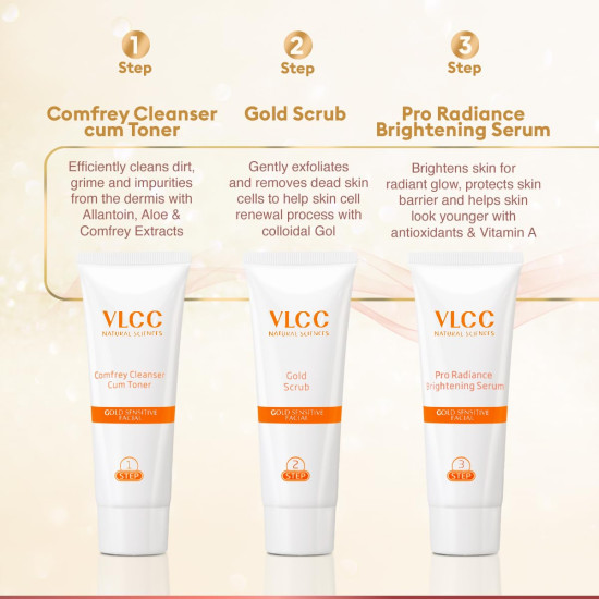 VLCC Gold Facial Kit for Sensitive Skin - Alcohol & Paraben Free VLCC Gold Facial Kit for Sensitive Skin - Alcohol & Paraben Free