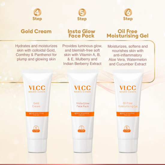VLCC Gold Facial Kit for Sensitive Skin - Alcohol & Paraben Free VLCC Gold Facial Kit for Sensitive Skin - Alcohol & Paraben Free