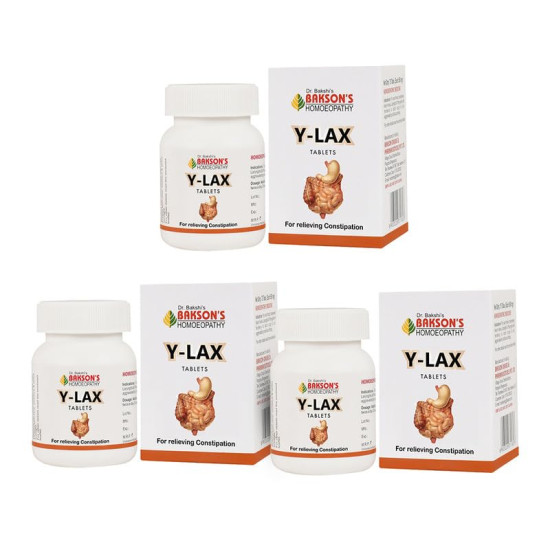 Dr. Bakshi's BAKSON'S HOMOEOPATHY Y-Lax-3-225 Tablets - Effective Constipation Relief