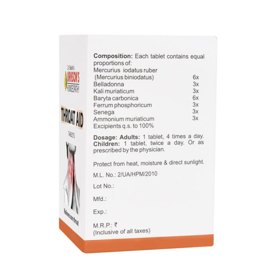 Dr. BAKSHI'S BAKSON'S HOMEOPATHY Throat Aid - Effective Sore Throat Relief