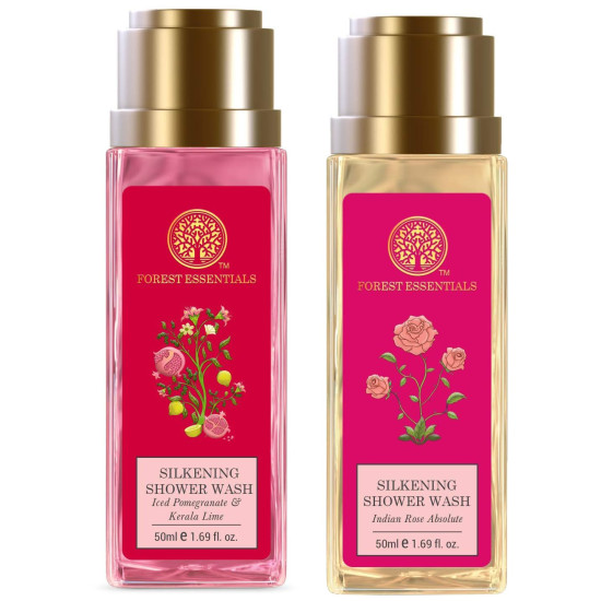 Forest Essentials Travel Size Silkening Shower Wash Combo - Ayurvedic & Natural