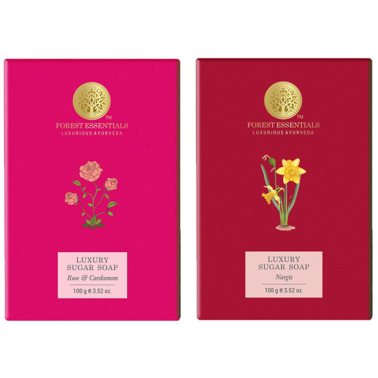 Forest Essentials Luxury Sugar Soap Combo - Ayurvedic Handmade Soap