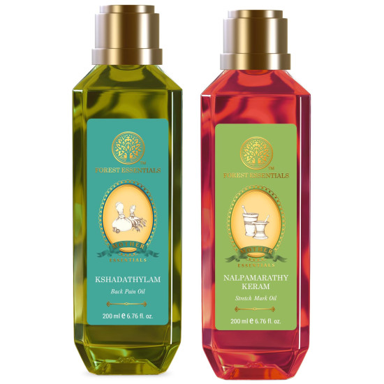 Forest Essentials Mother's Stretch Mark & Back Pain Oil Combo - Ayurvedic Solutions