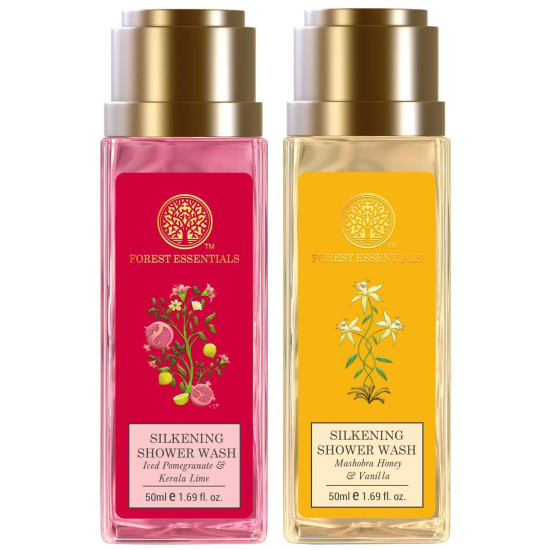 Forest Essentials Travel Size Silkening Shower Wash Combo - Ayurvedic & Natural