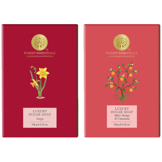 Forest Essentials Luxury Sugar Soap Combo - Ayurvedic Handmade Soap