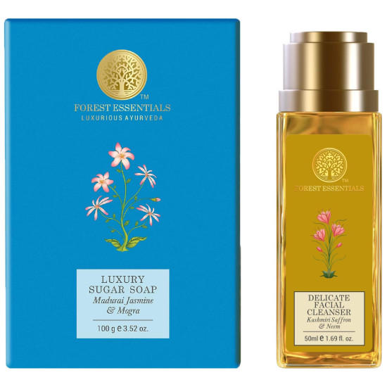Forest Essentials Luxury Sugar Soap & Cleanser Combo - Ayurvedic Skincare