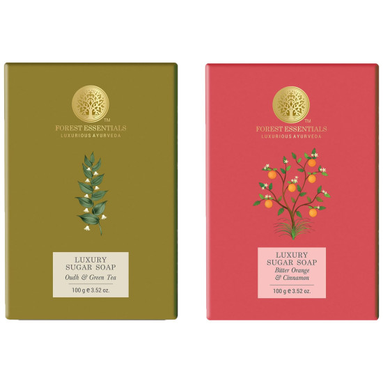 Forest Essentials Luxury Sugar Soap Combo - Ayurvedic Bliss for Your Skin