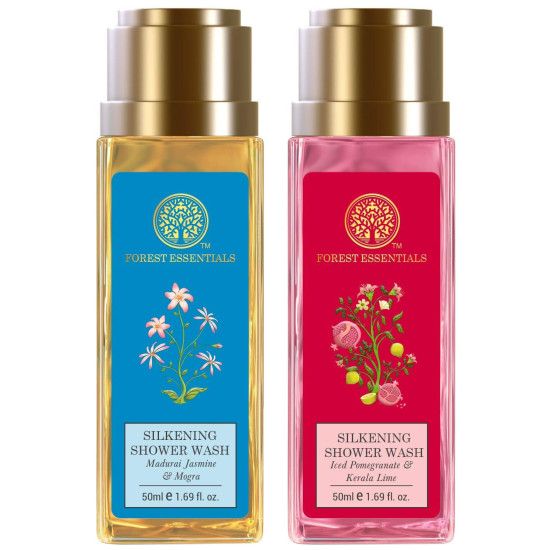 Forest Essentials Travel Size Silkening Shower Wash Combo - Ayurvedic & Natural