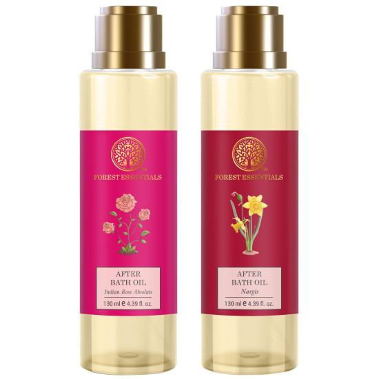 Forest Essentials After Bath Oil Combo - Indian Rose Absolute & Nargis