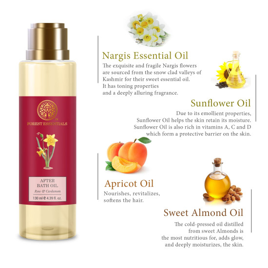Forest Essentials After Bath Oil Combo - Indian Rose Absolute & Nargis