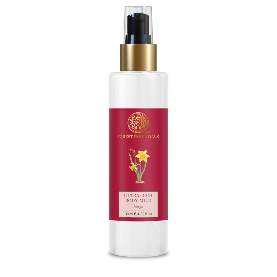 Forest Essentials Ultra-Rich Body Milk Nargis & Delicate Facial Cleanser Mashobra Honey Combo - Luxurious Organic Skincare