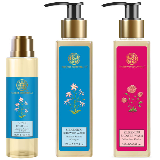 Forest Essentials After Bath Oil & Silkening Shower Wash - Natural Ayurvedic Skincare