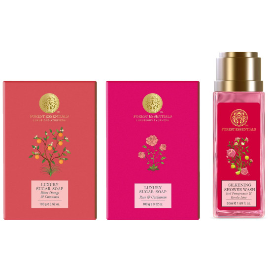 Forest Essentials Luxury Sugar Soap & Silkening Shower Wash - Ayurvedic Skincare Essentials