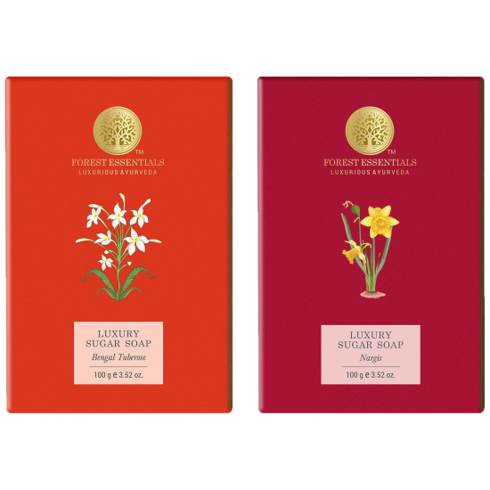 Forest Essentials Luxury Sugar Soap Combo - Ayurvedic Handmade Soap