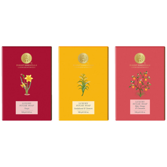 Forest Essentials Luxury Sugar Soap Collection - Ayurvedic Handmade Soaps