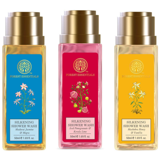 Forest Essentials Travel Size Silkening Shower Wash Set - Ayurvedic & Natural