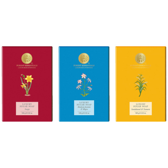 Forest Essentials Luxury Sugar Soap Collection - Ayurvedic Purity