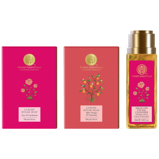 Forest Essentials Luxury Sugar Soap & Facial Cleanser - Ayurvedic Skincare