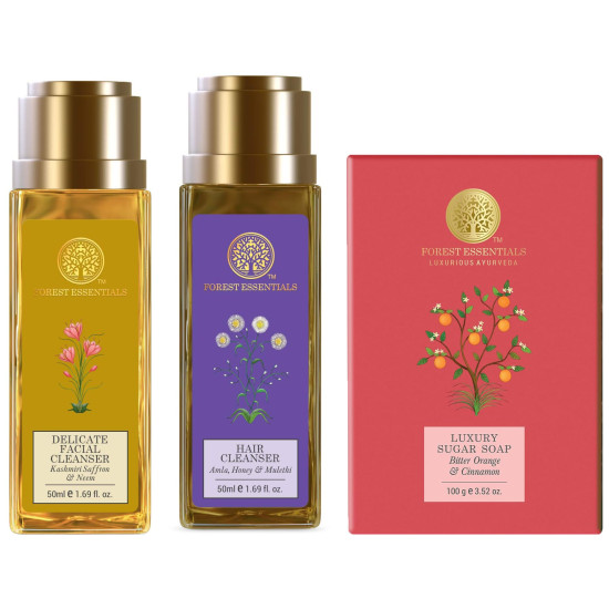 Forest Essentials Luxury Sugar Soap, Facial Cleanser & Hair Cleanser - Ayurvedic Skincare