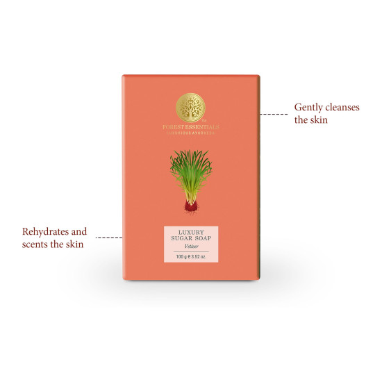 Forest Essentials Luxury Sugar Soap Collection - Oudh, Bitter Orange & Vetiver