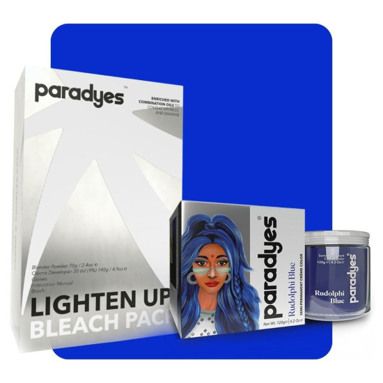Paradyes Semi-permanent Rudolphi Blue Hair Colour - Vibrant & Vegan