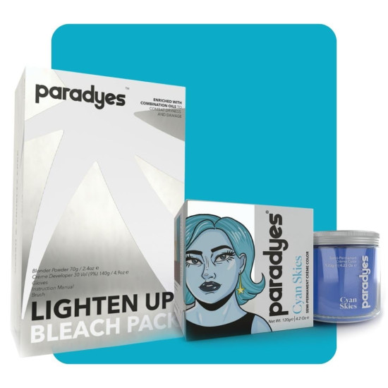 Paradyes Semi-permanent Cyan Skies Hair Colour - Vegan & Cruelty-Free Paradyes Semi-permanent Cyan Skies Hair Colour - Vegan & Cruelty-Free