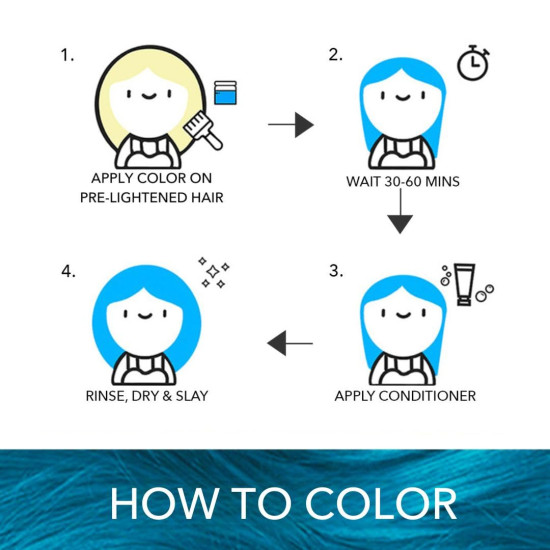 Paradyes Semi-permanent Cyan Skies Hair Colour - Vegan & Cruelty-Free Paradyes Semi-permanent Cyan Skies Hair Colour - Vegan & Cruelty-Free
