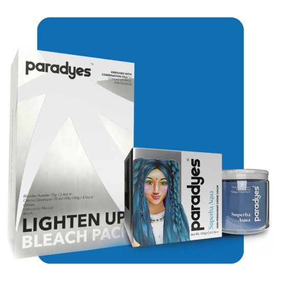 Paradyes Semi-permanent Superba Aqua Hair Colour - Vibrant Vegan Formula Paradyes Semi-permanent Superba Aqua Hair Colour - Vibrant Vegan Formula