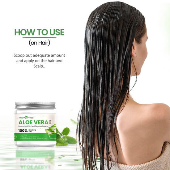 Attar Ayurveda Natural Aloe vera gel for Face, Skin & Hair (200 ml) | With Vit-E and Cucumber extracts | Non-Sticky, Free from Parabens, Silicon, Mineral oil